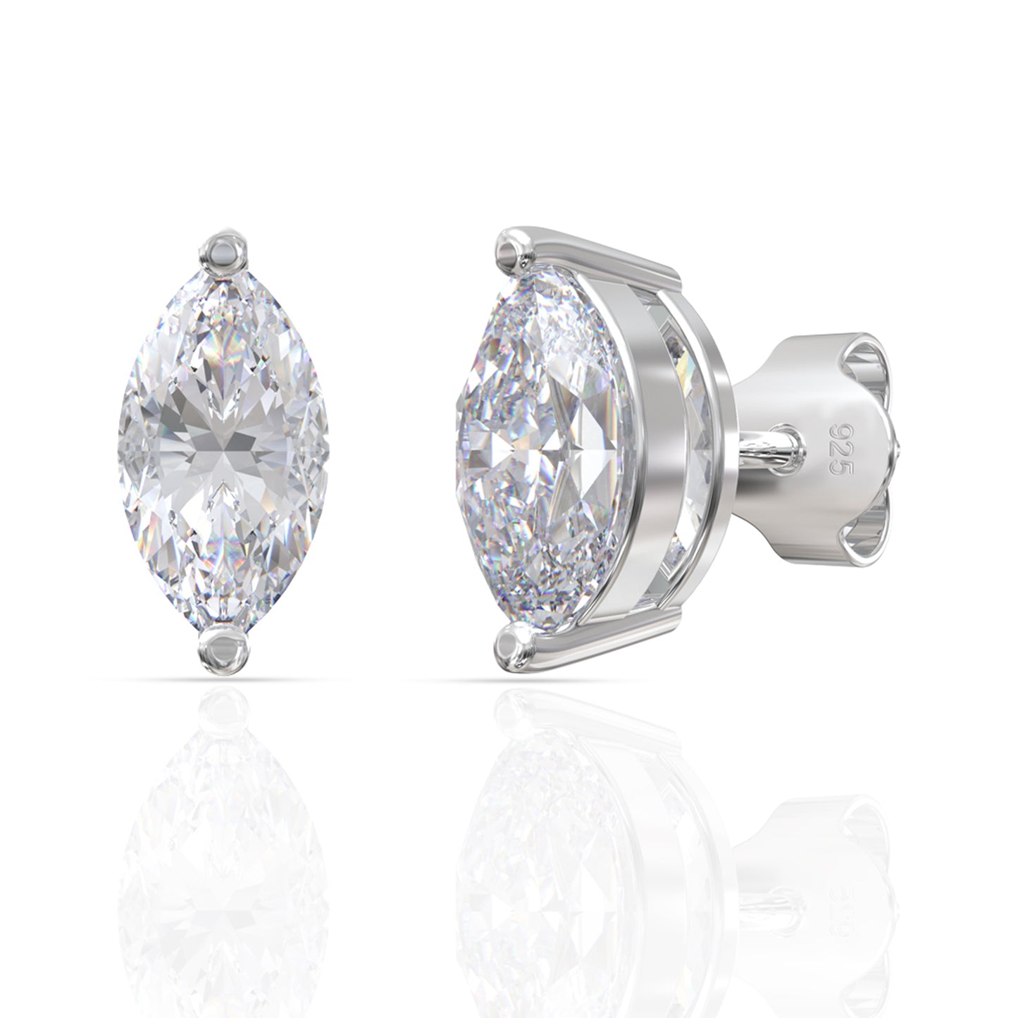 Silver Zircon Classic Stud Earrings