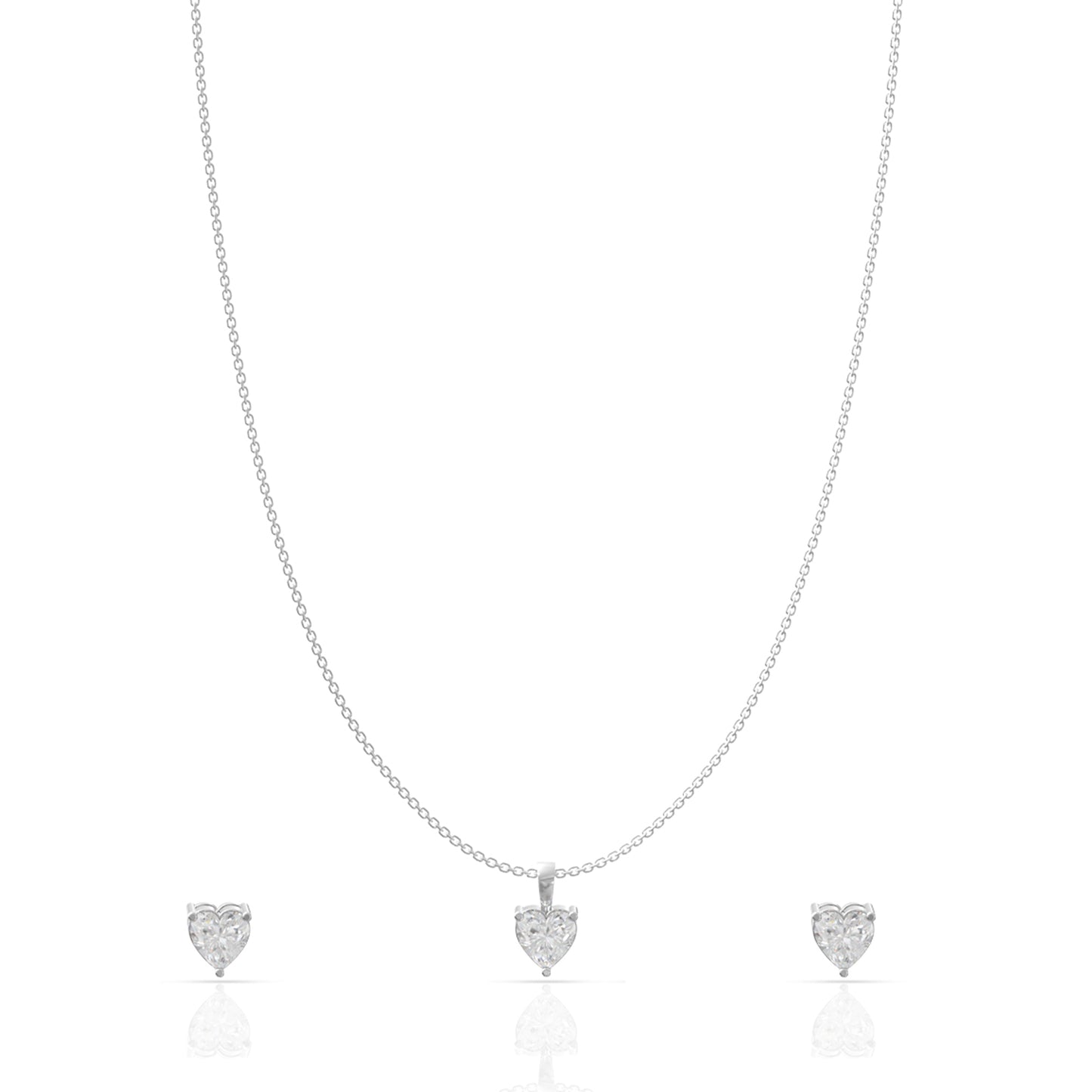Alluring Diamond Heart Pendant Set