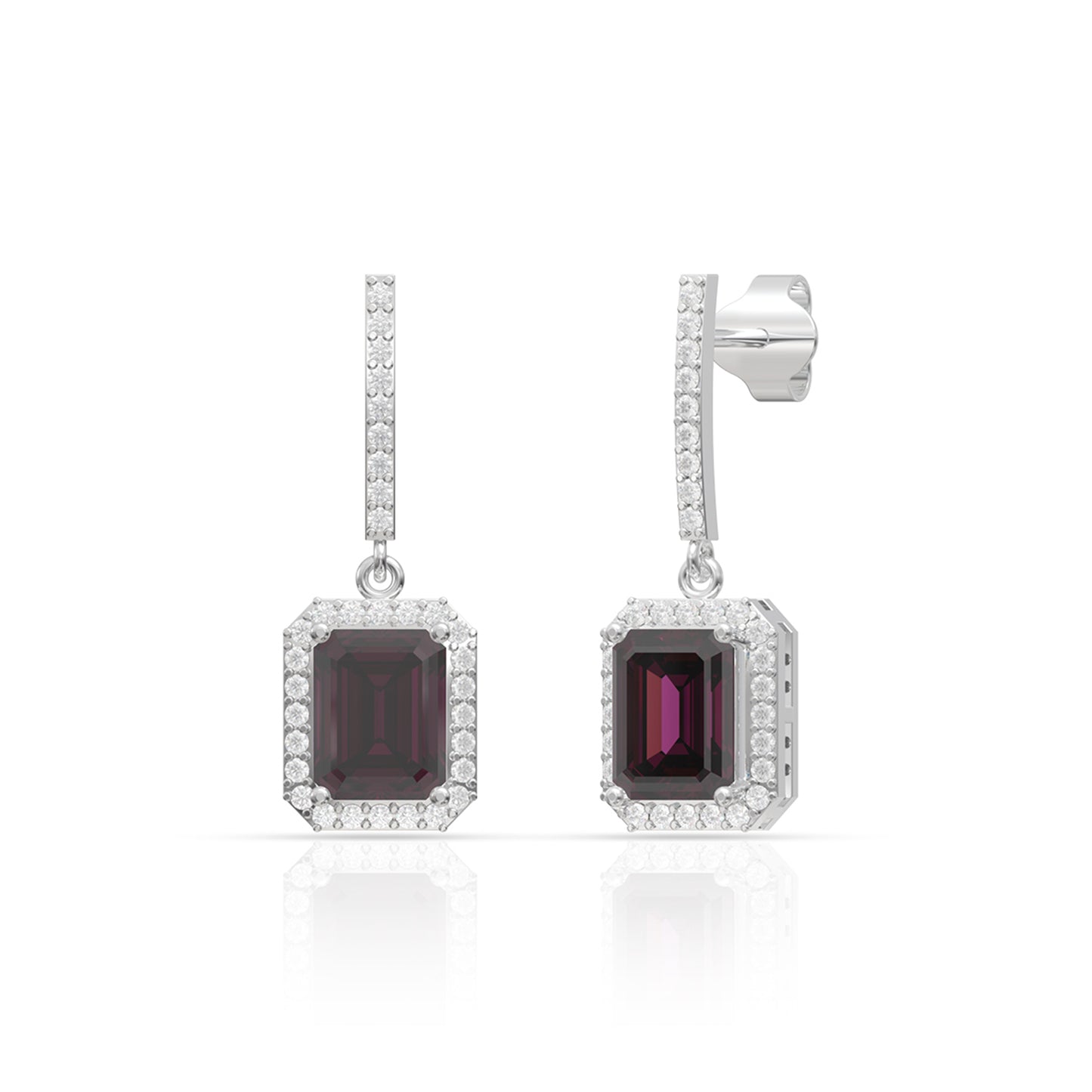 Blooming Red Diamond Droplet Earrings