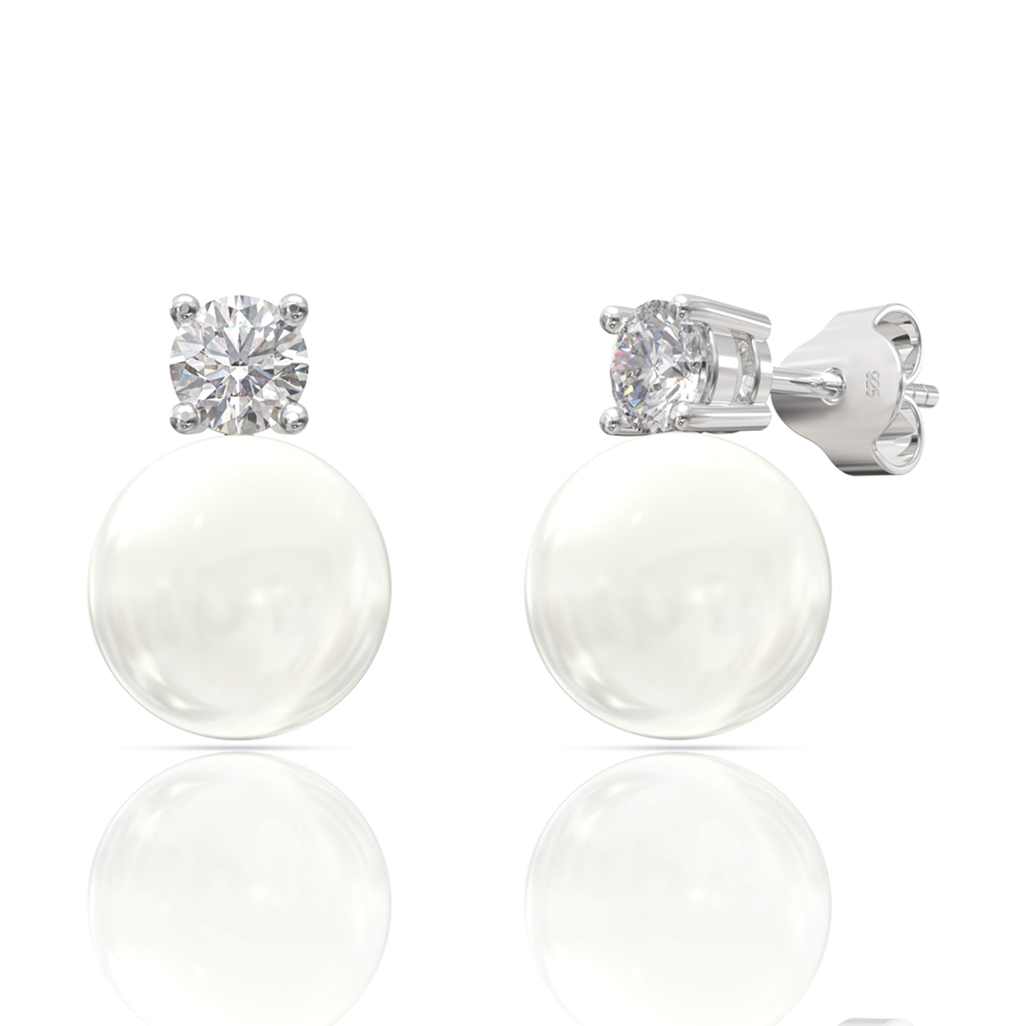 Pearly Diamond Earrings