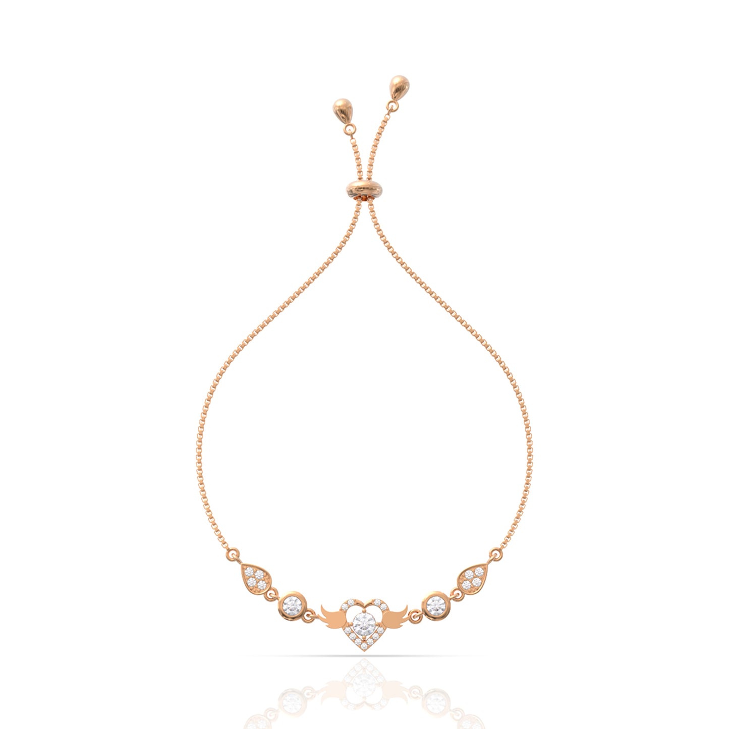 Rose Gold Diamond Bracelet in Sterling Silver