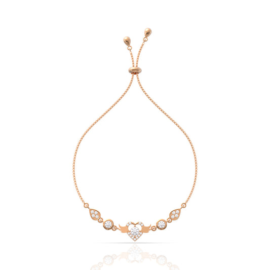 Rose Gold Diamond Bracelet in Sterling Silver
