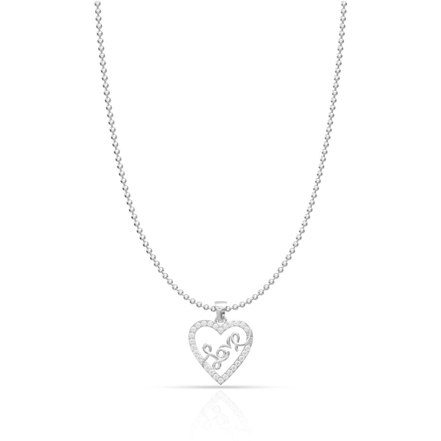 In Love Sterling Silver Diamond Pendant with Link Chain
