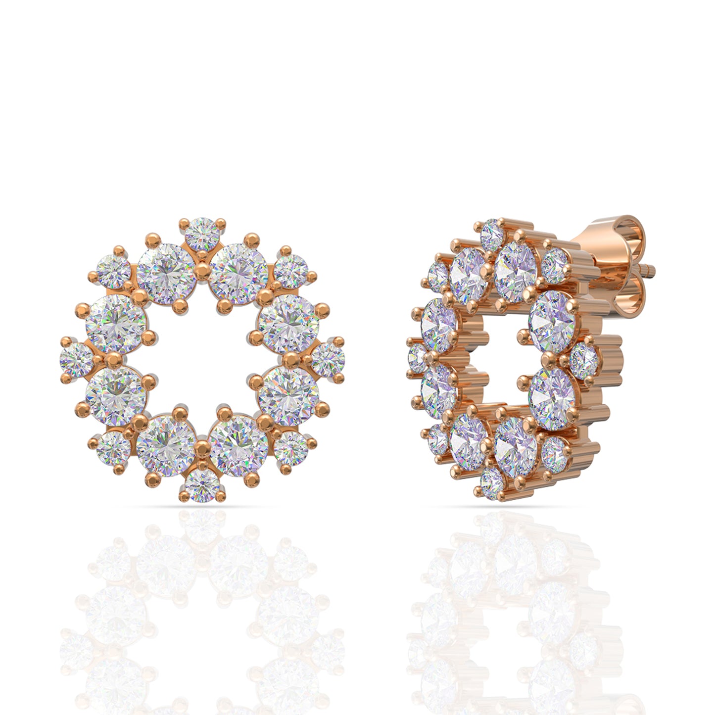 Crystal Silver Stud Earrings