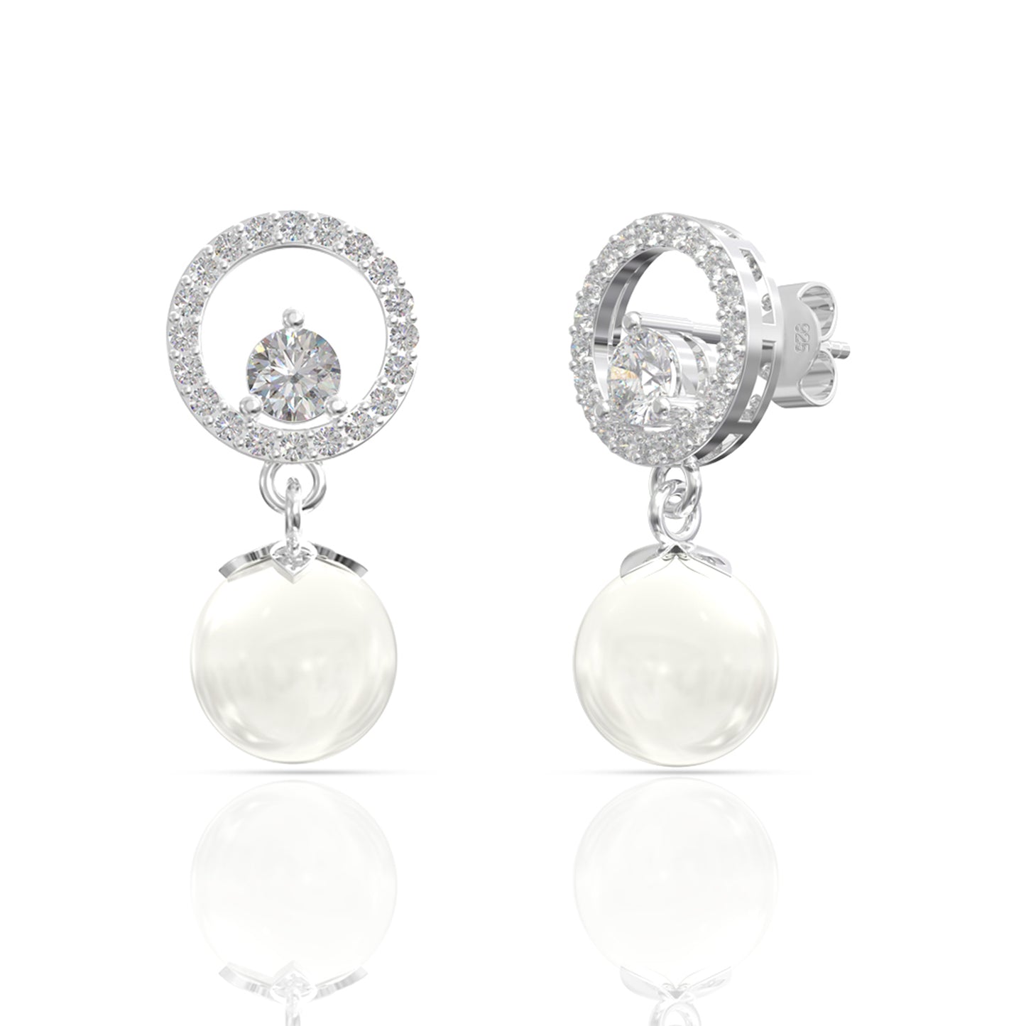 Silver Pearl Drop Earrings