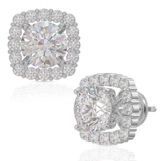 Sterling Silver Bold Diamond Convertible Earrings