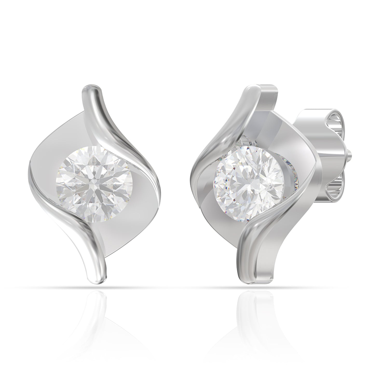 Silver Solitaire Spark Studs