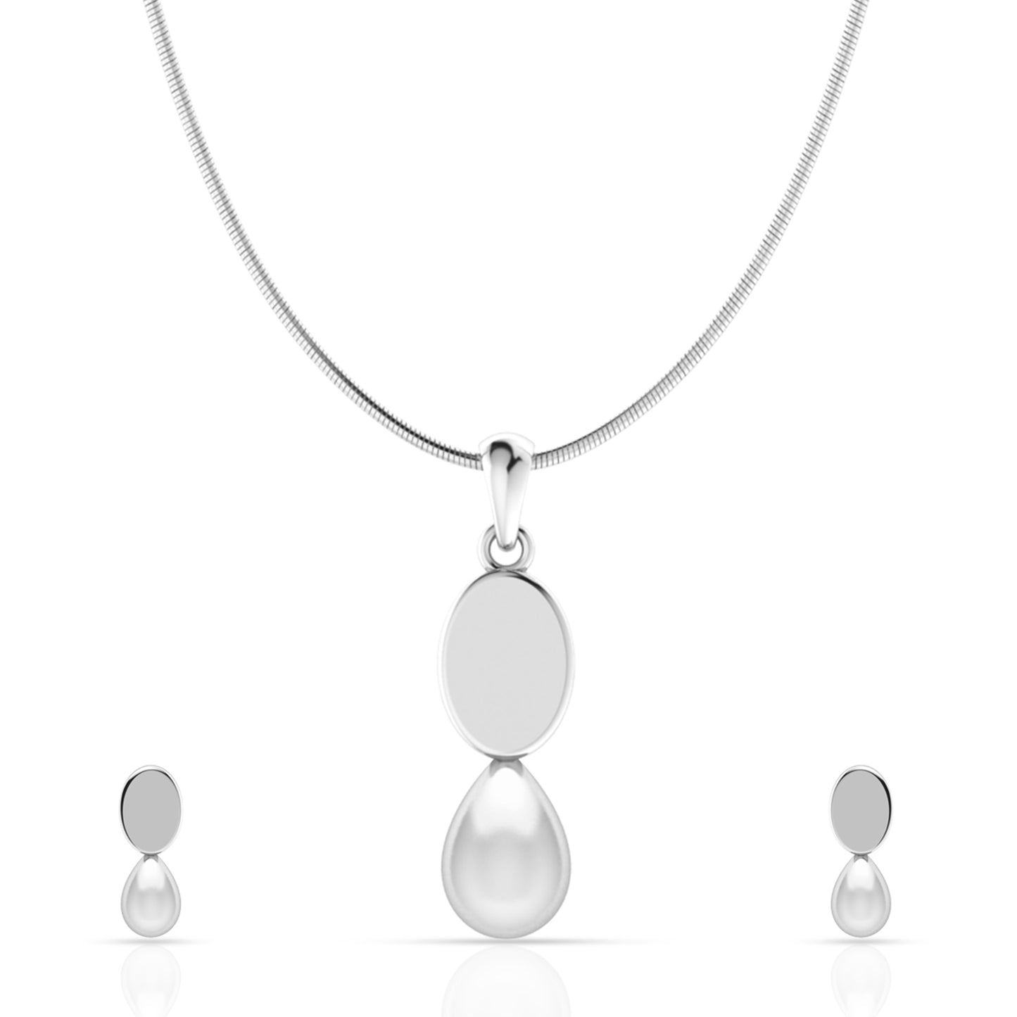Sterling Silver Classic Pendant Set with Link Chain