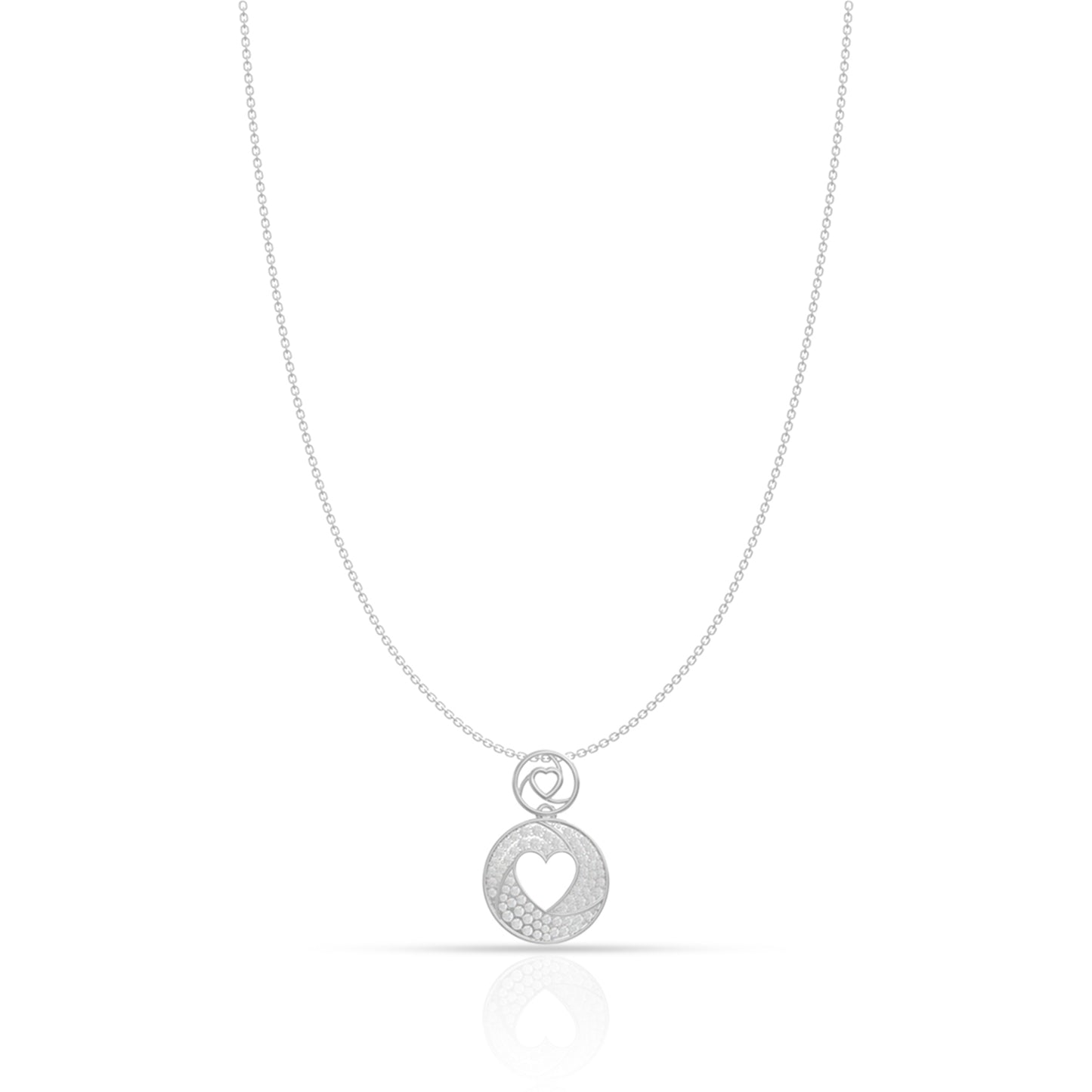 Silver Joyful Diamond Heart Pendant