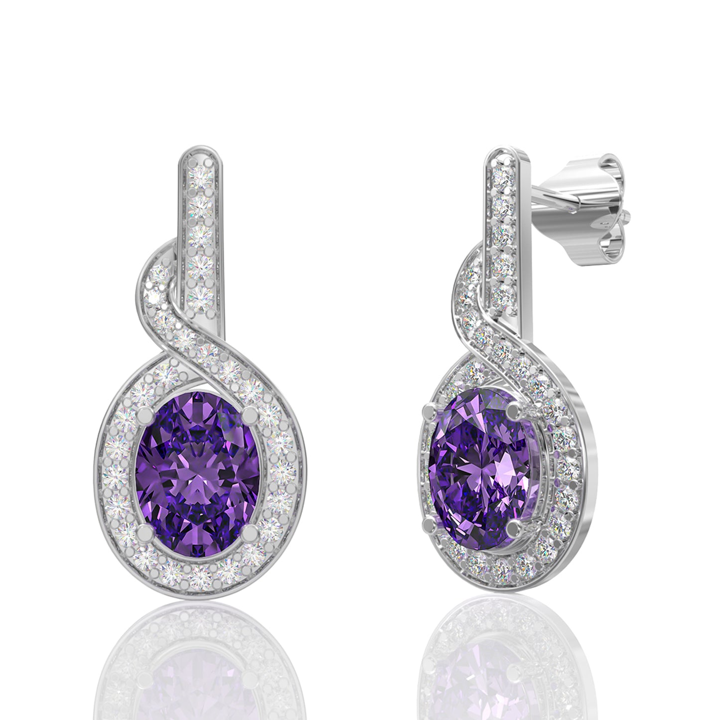 Curving Glory Diamond Earring