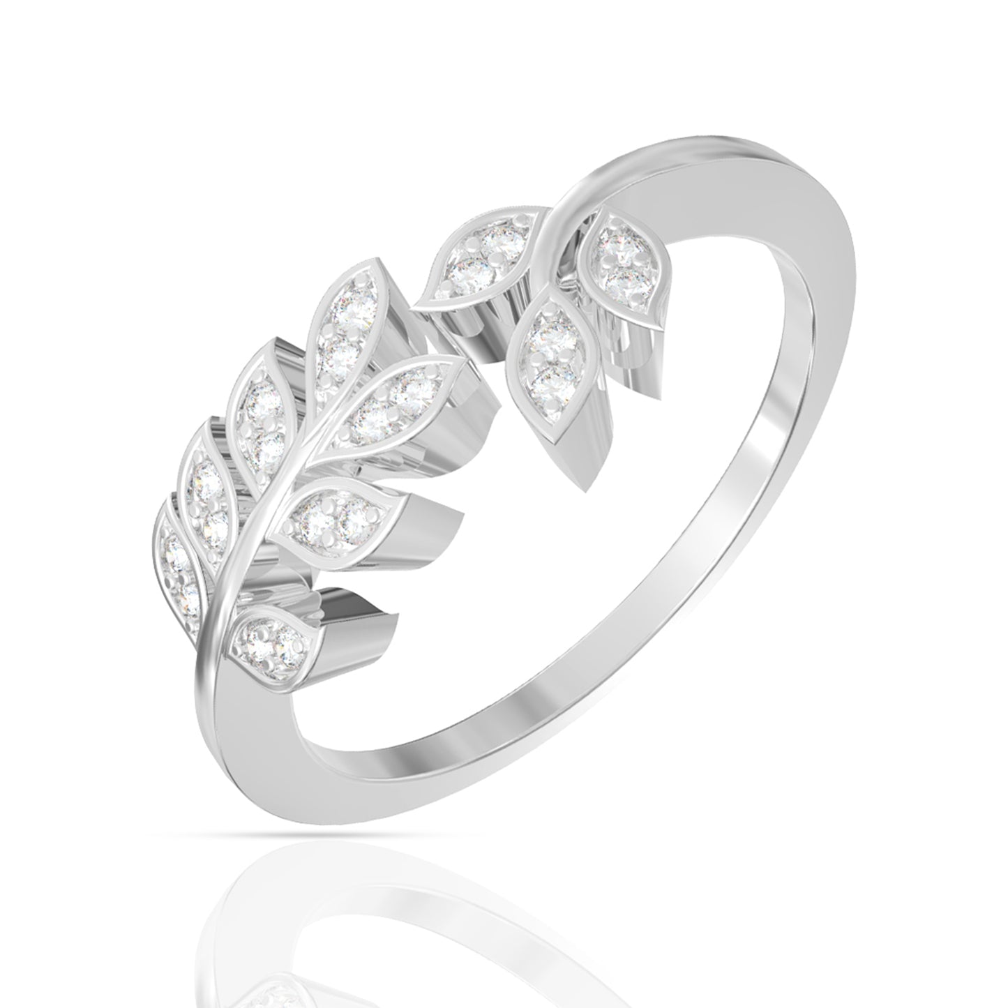 Leaf String Silver Ring
