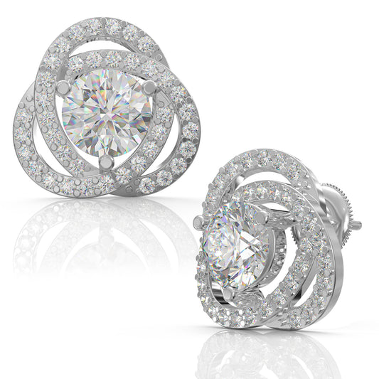 Twirling Illusion Silver Earrings