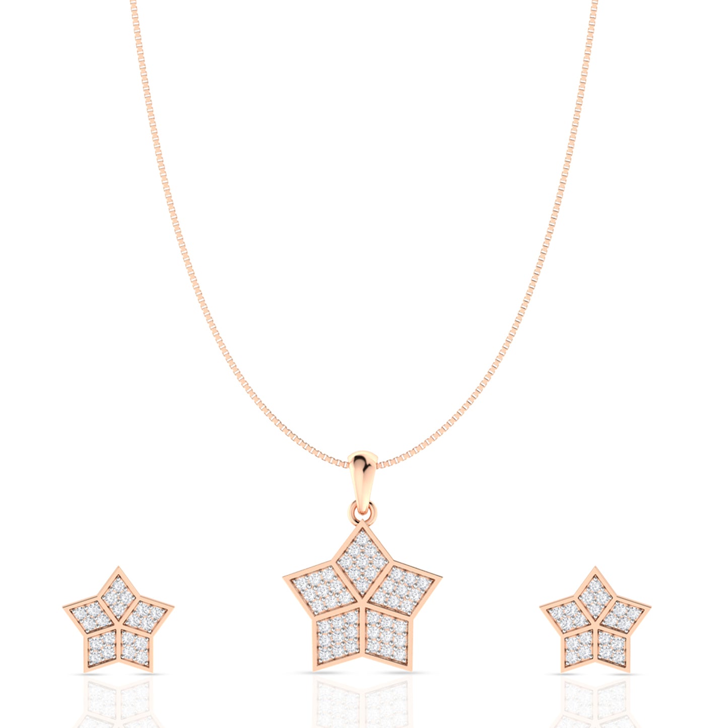 Diamond Star Pendant Set In Silver