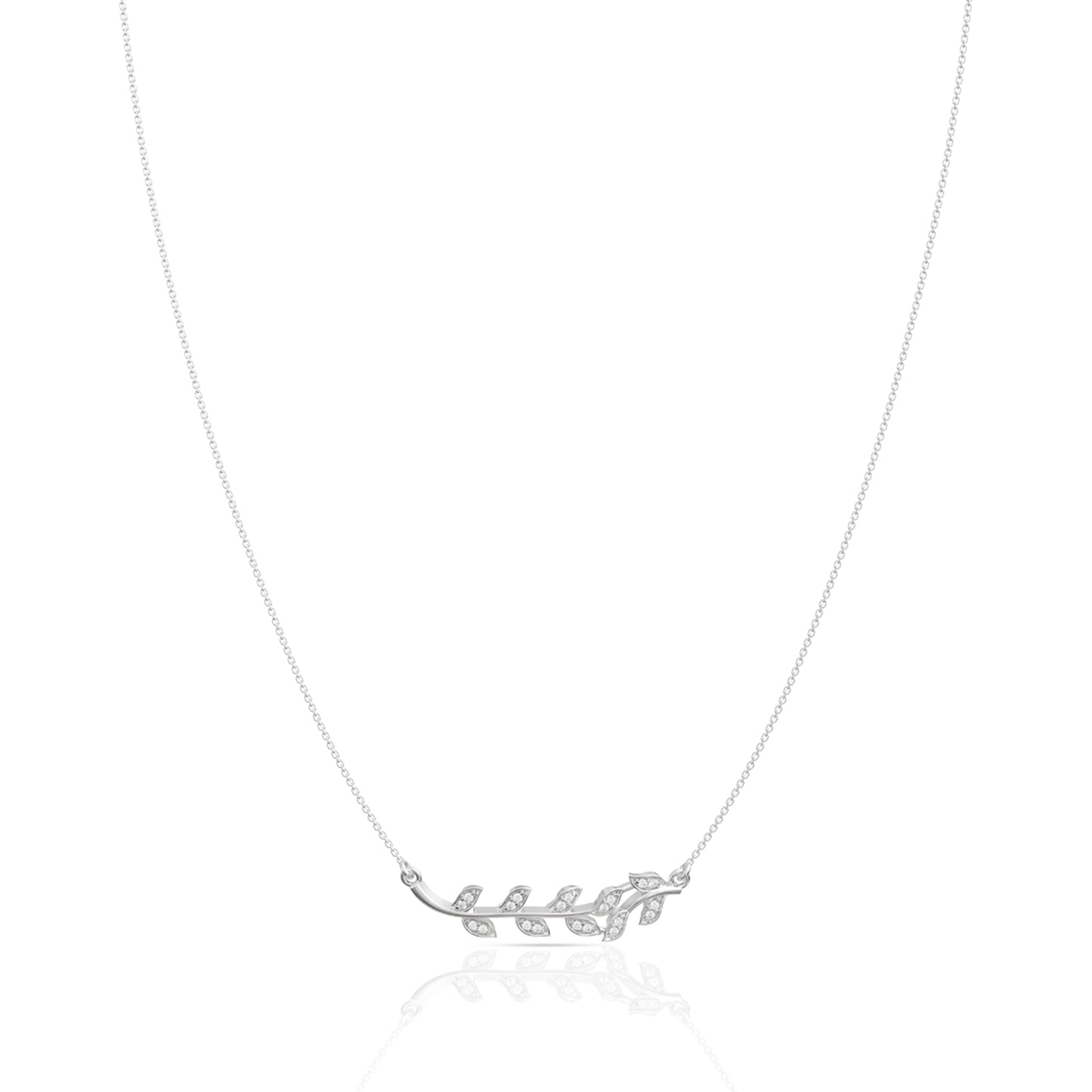 Silver Leaf Pendant with Chain