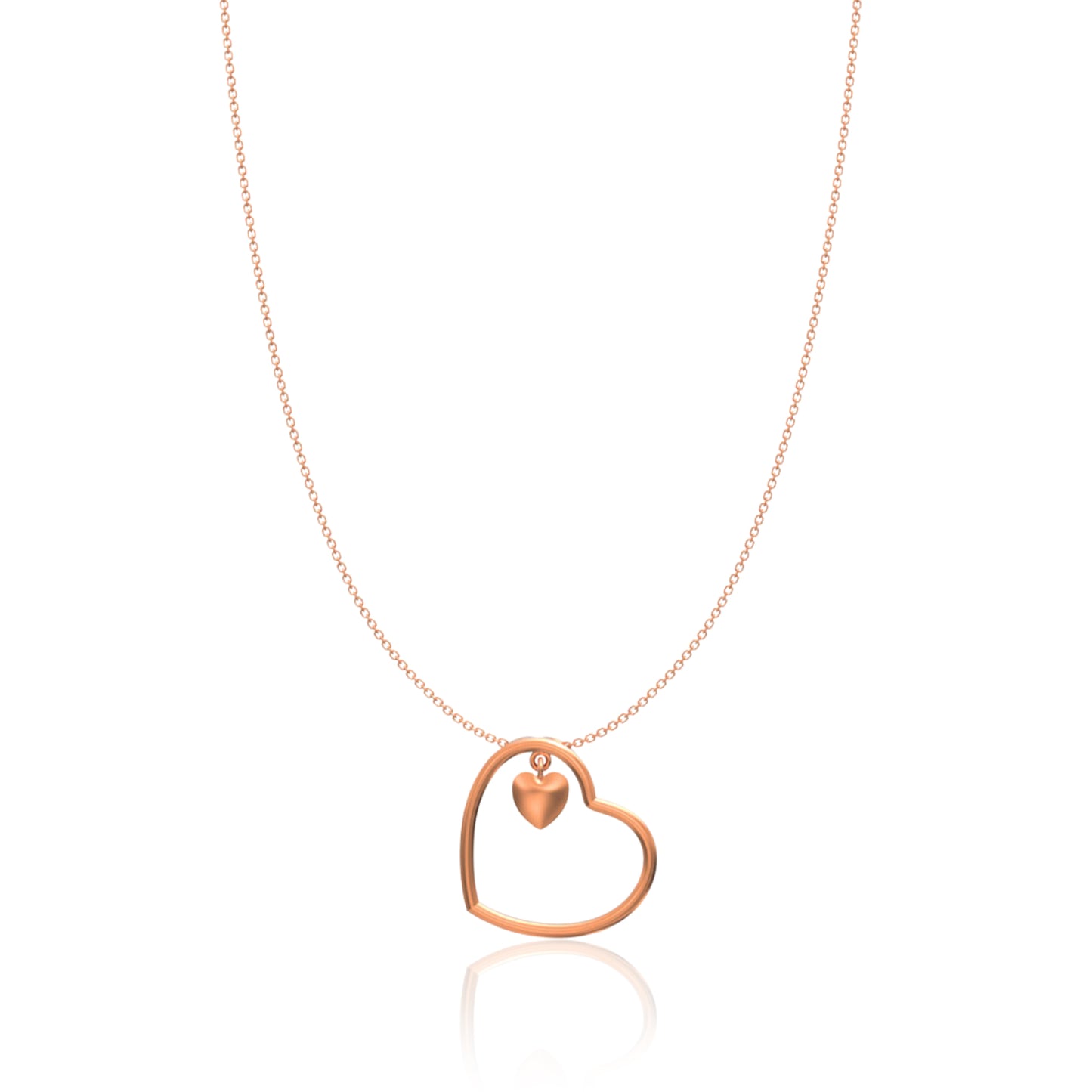 Silver Heart Pendant with Link Chain