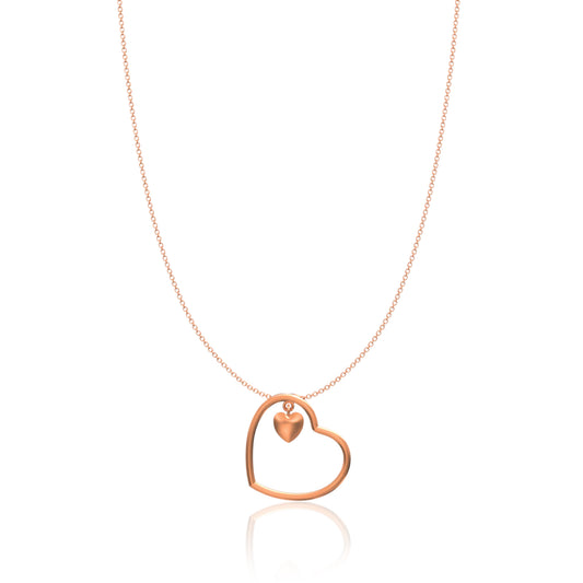 Silver Heart Pendant with Link Chain