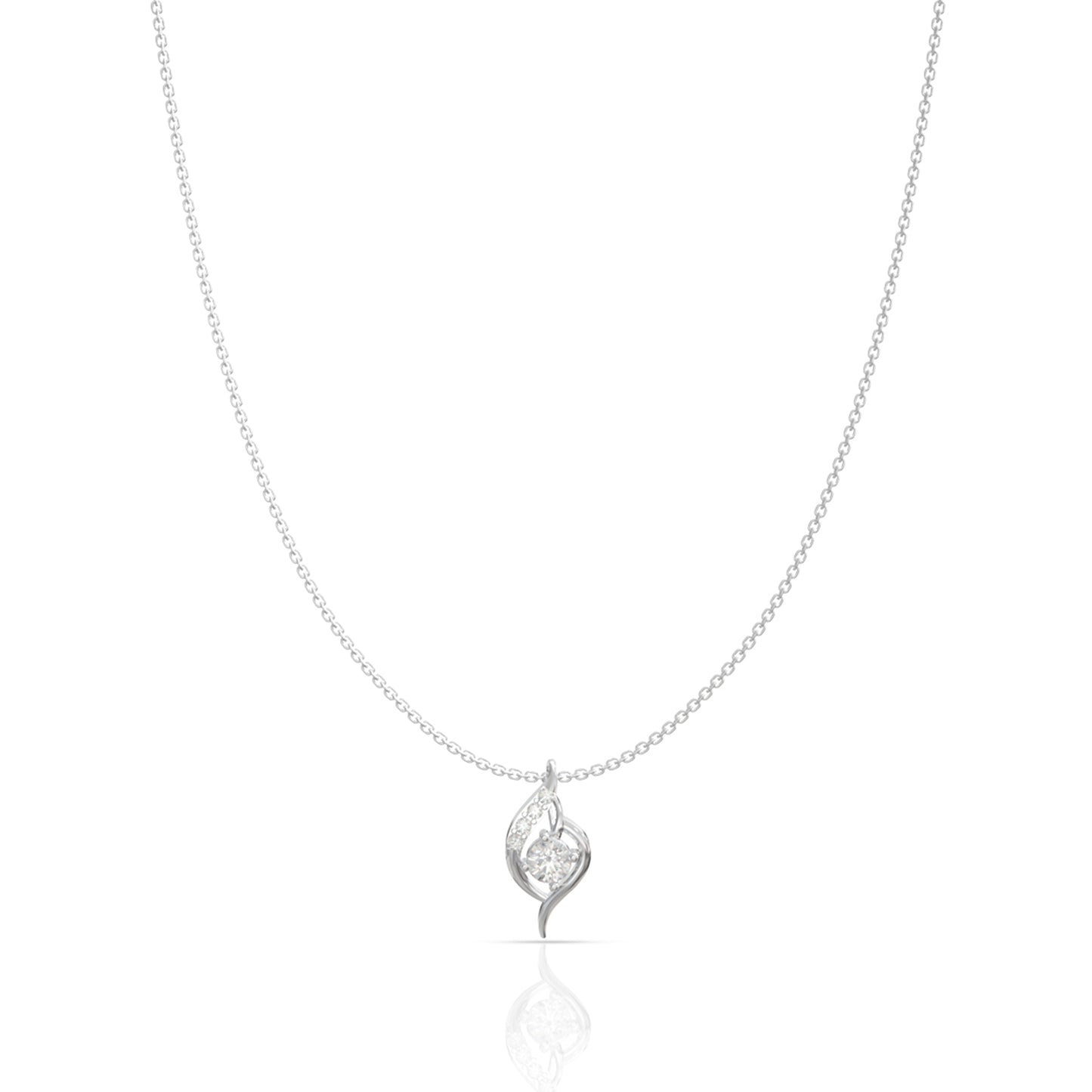 Silver Pearl Maiden Pendant with Link Chain