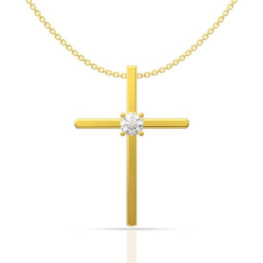 Sleek Gold Cross Locket for Men