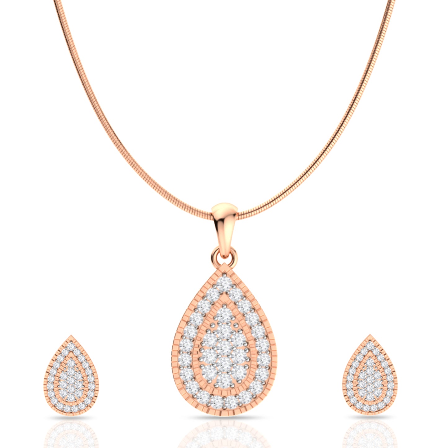 Refined Diamond Drop Silver Pendant