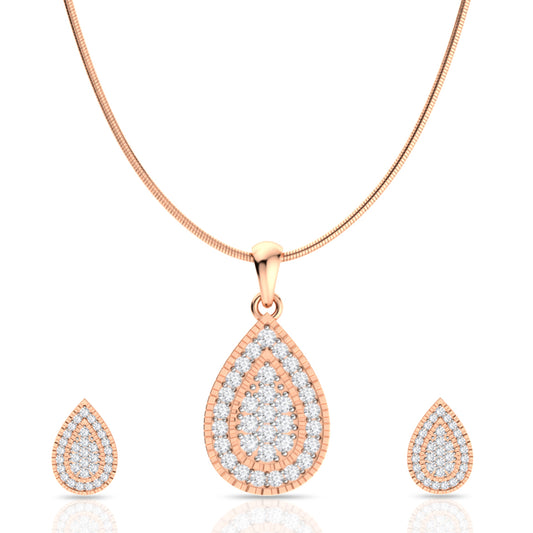 Refined Diamond Drop Silver Pendant