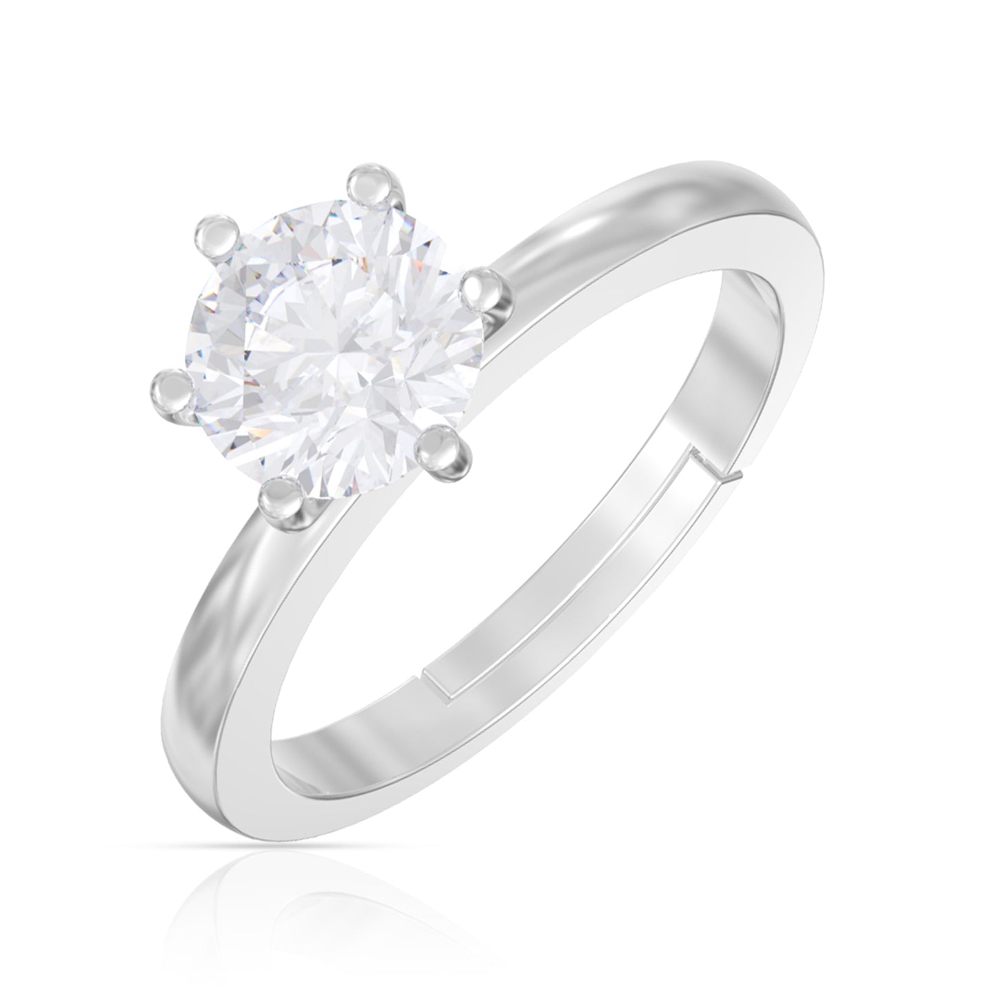 Silver Bezel Diamond Ring
