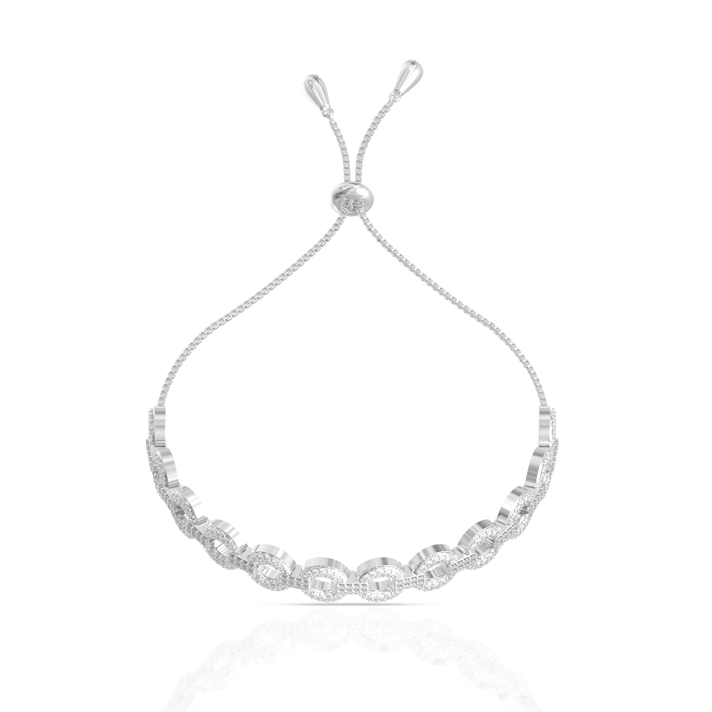 White Diamond Bracelet in Silver