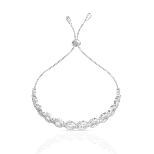 White Diamond Bracelet in Silver