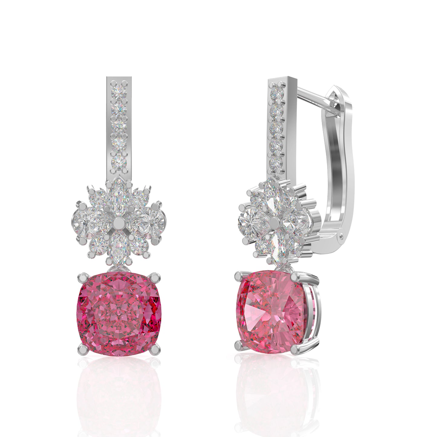 Glamy Pink Drop Earrings