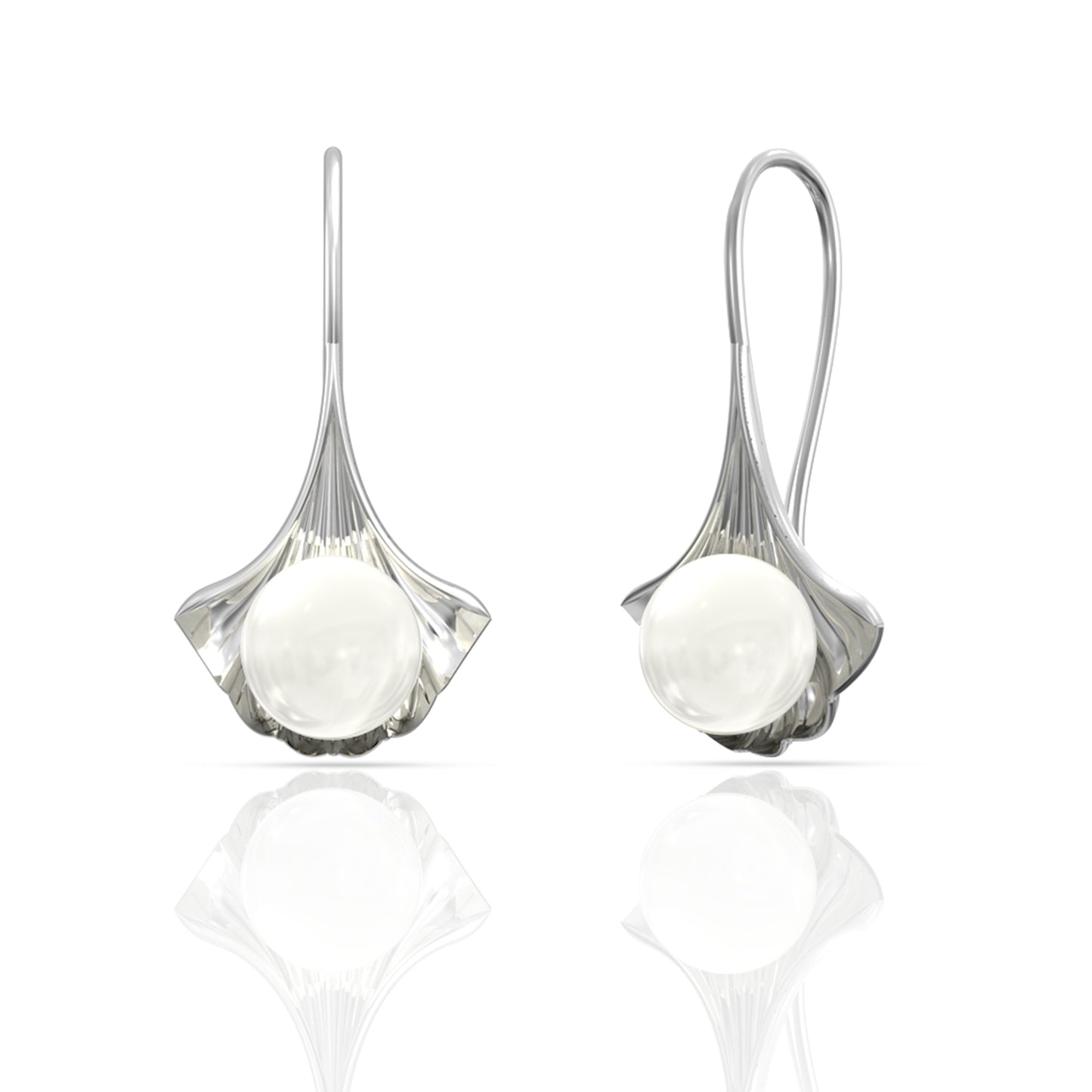 Ocean's Charm Silver Pearl Earrings