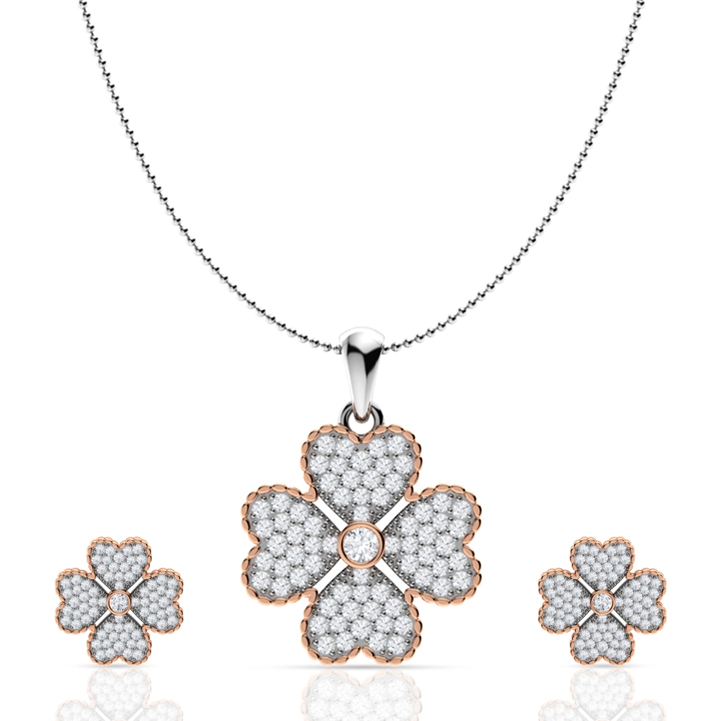 Clover Silver Pendant Set