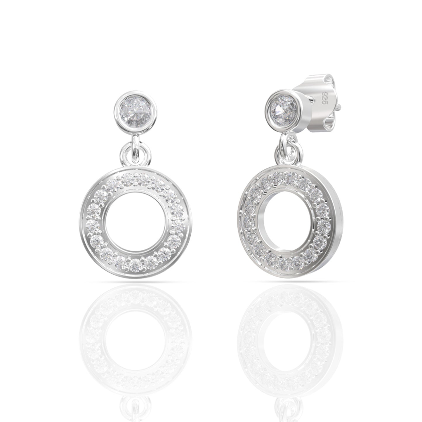 Hollow Zircon Drop Earrings