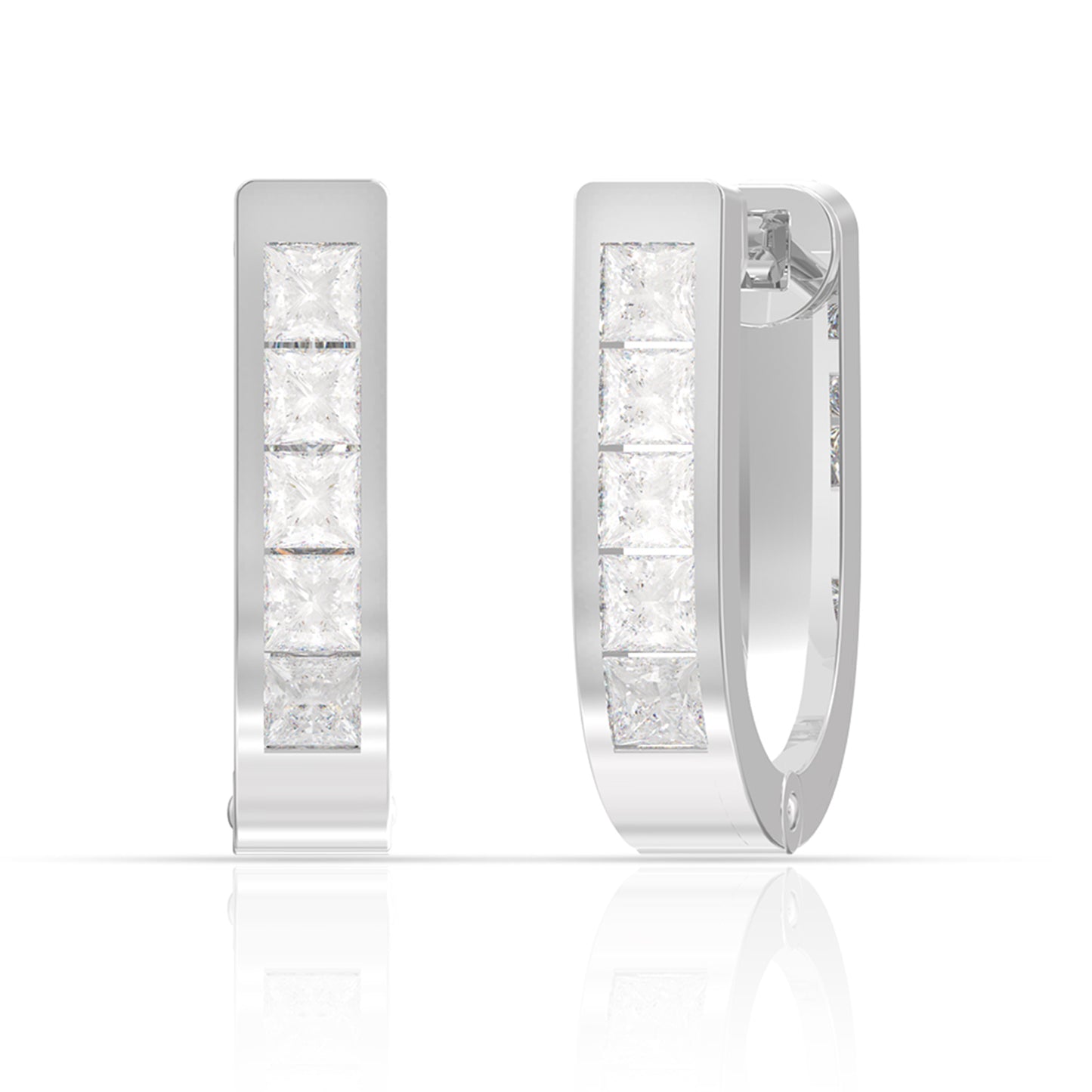Silver Sparkling Hoop Earrings