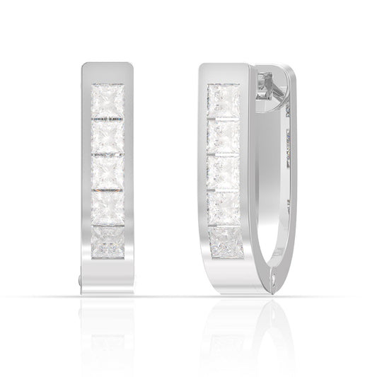 Silver Sparkling Hoop Earrings