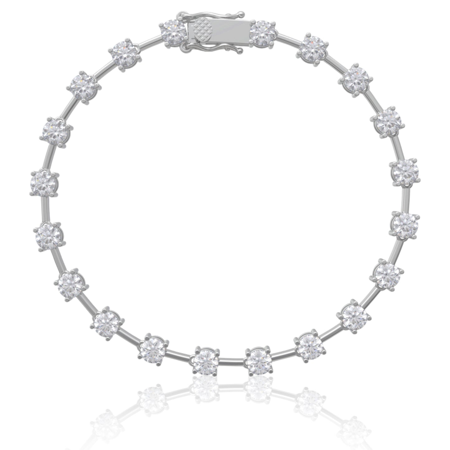 925 Sterling Silver Crystal Cubic Zirconia Tennis Diamond Bracelet