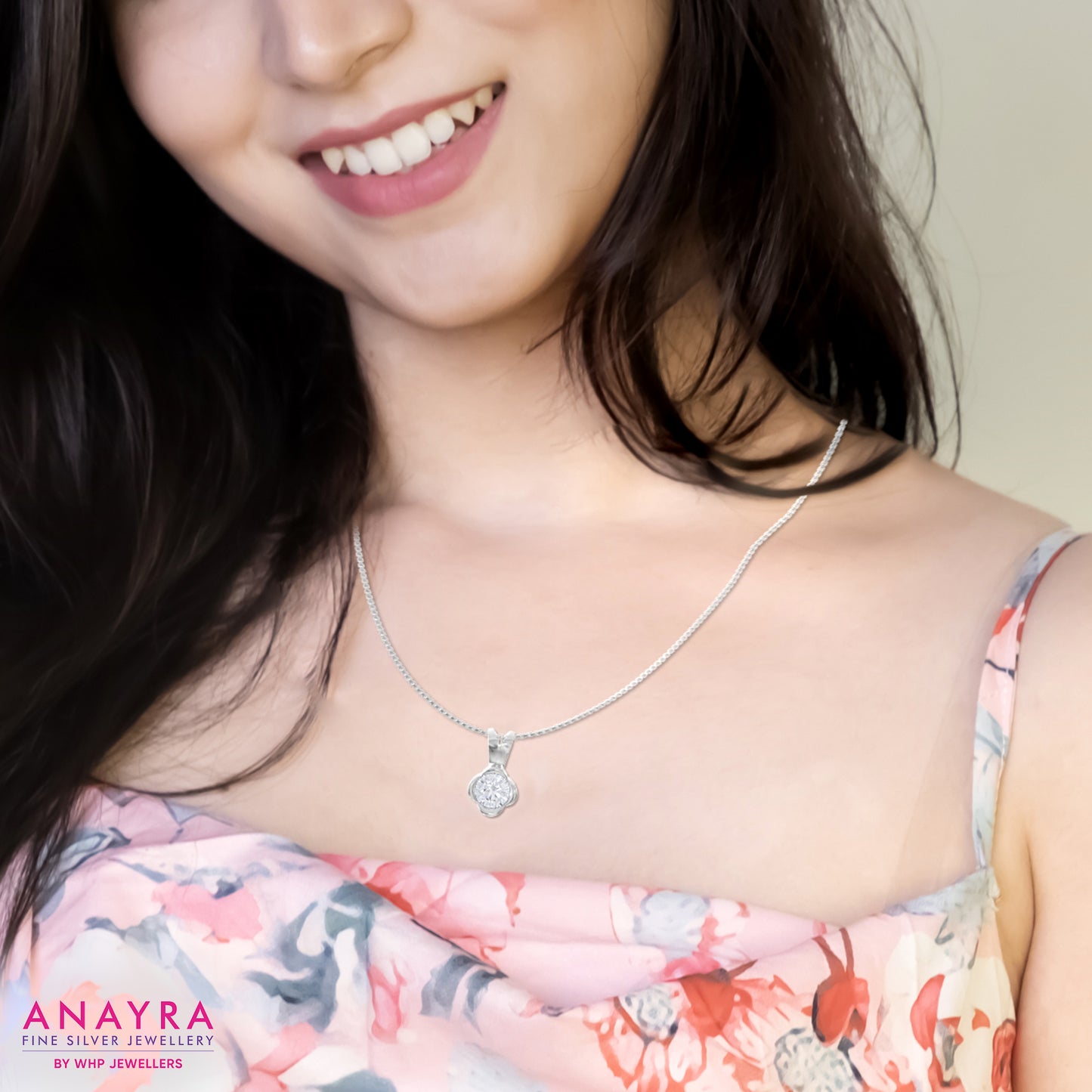 Charming Floral Silver Pendant