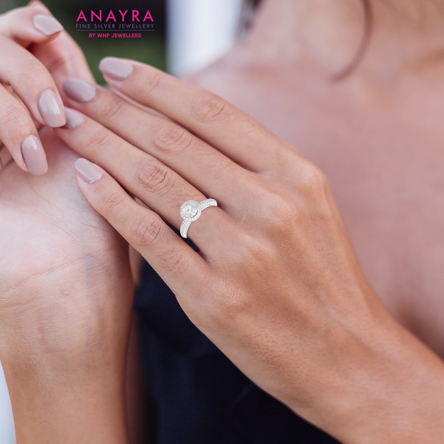 Delicate Solitaire Silver Ring