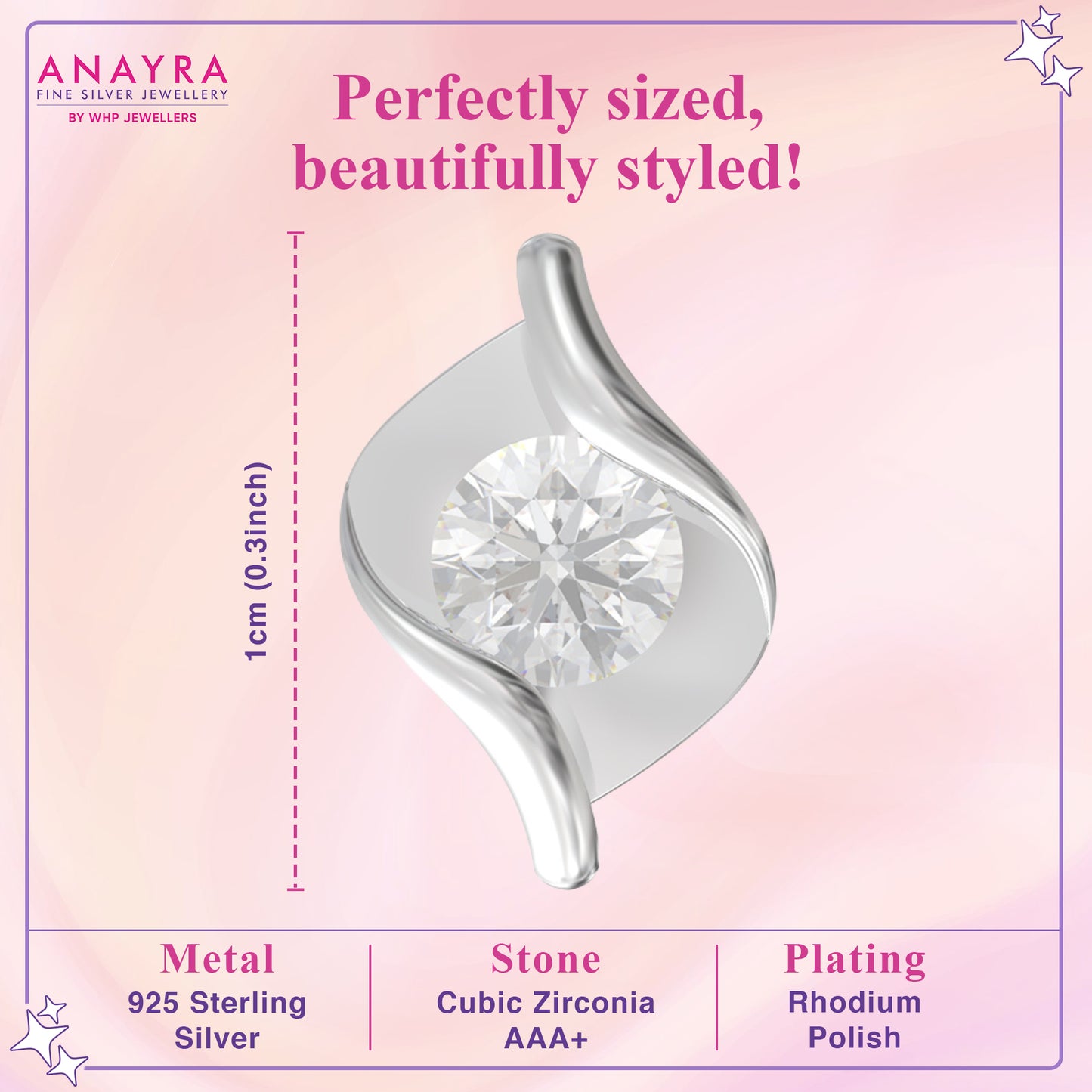 Silver Solitaire Spark Studs