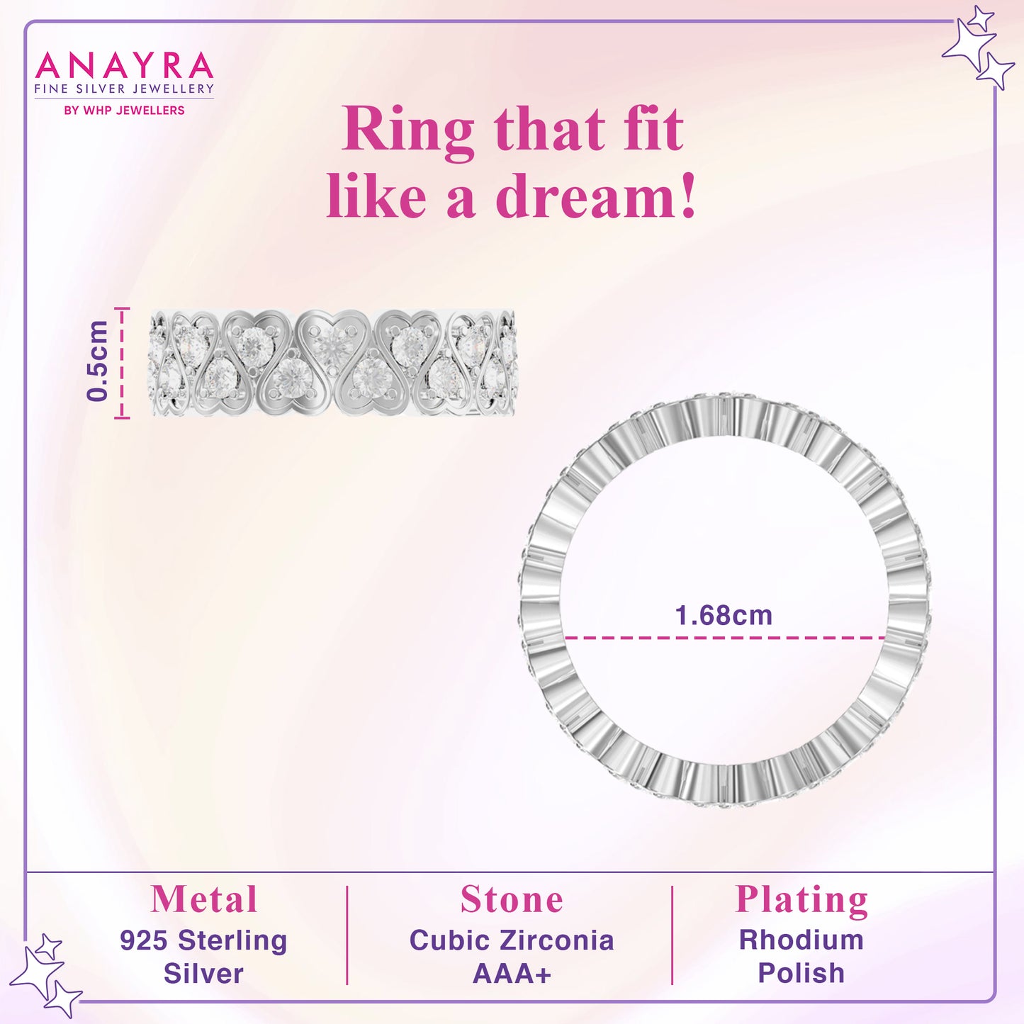 Cupid Eternity Silver Band