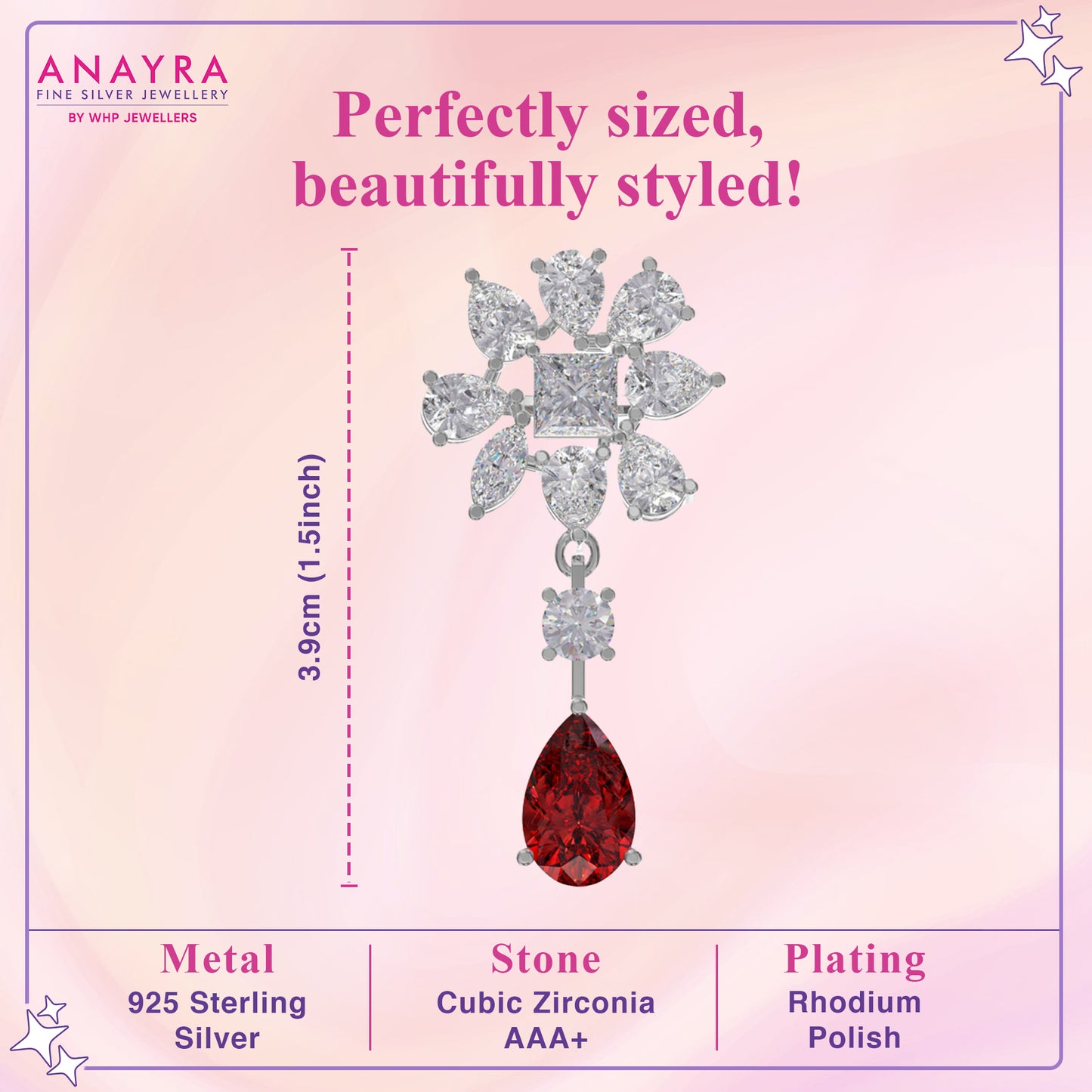 Passionate Bloom Red Floral Drop Earrings