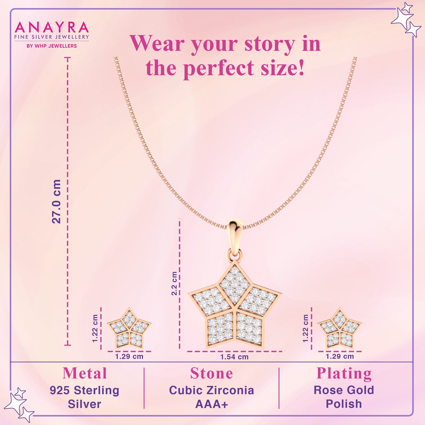 Diamond Star Pendant Set In Silver