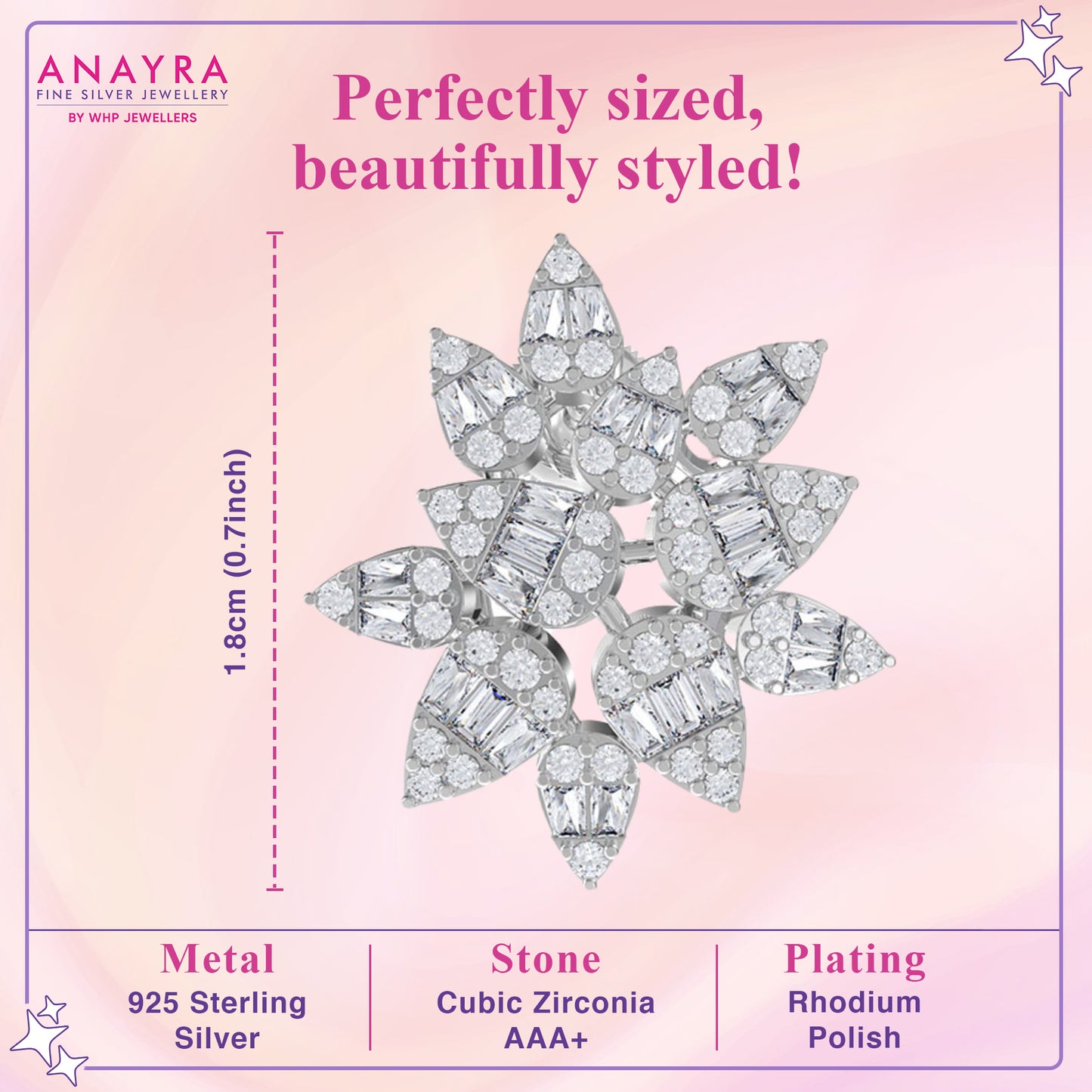 Sterling Silver Swirling Zircon Earrings