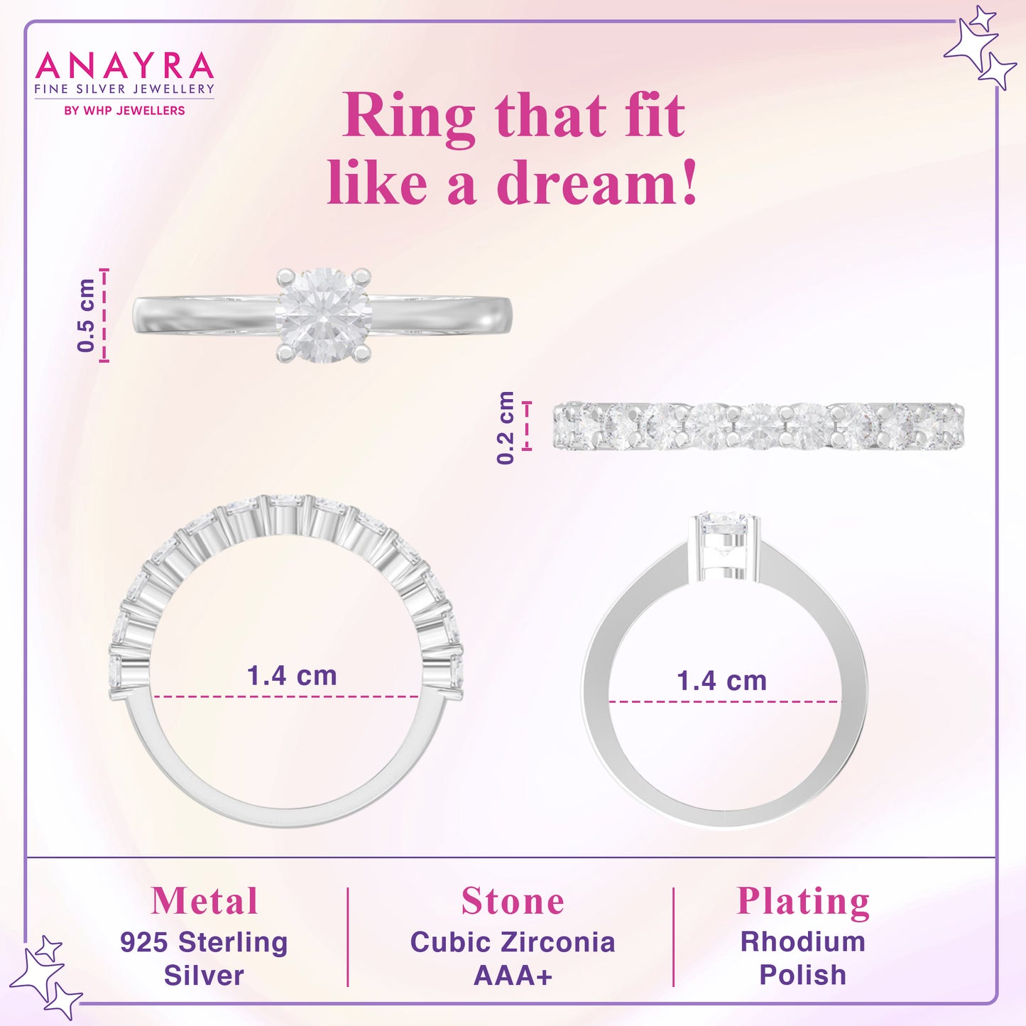 Kriza Silver Diamond Ring