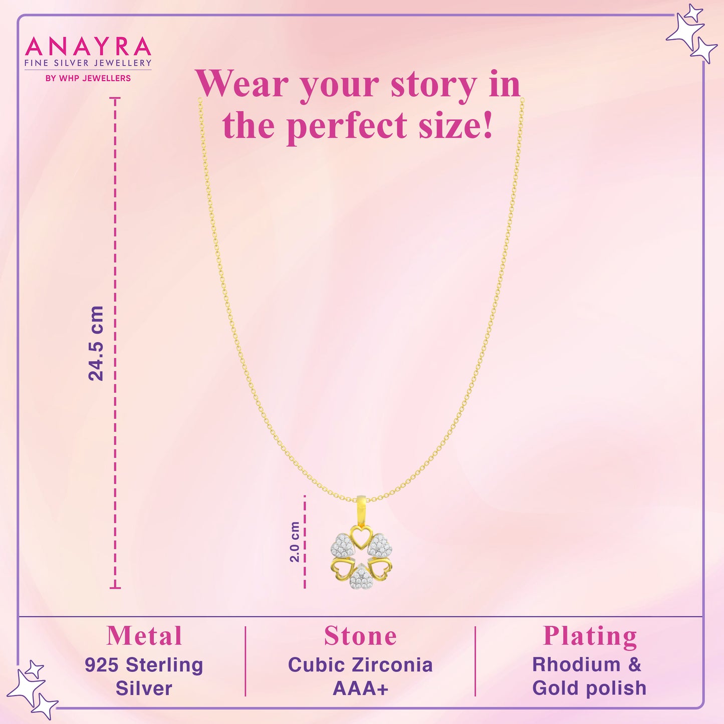 Clover Heart Silver Pendant