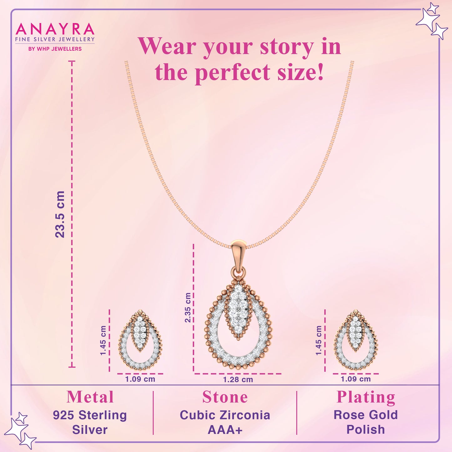 Opuntia Bloom Silver Pendant Set with Link Chain