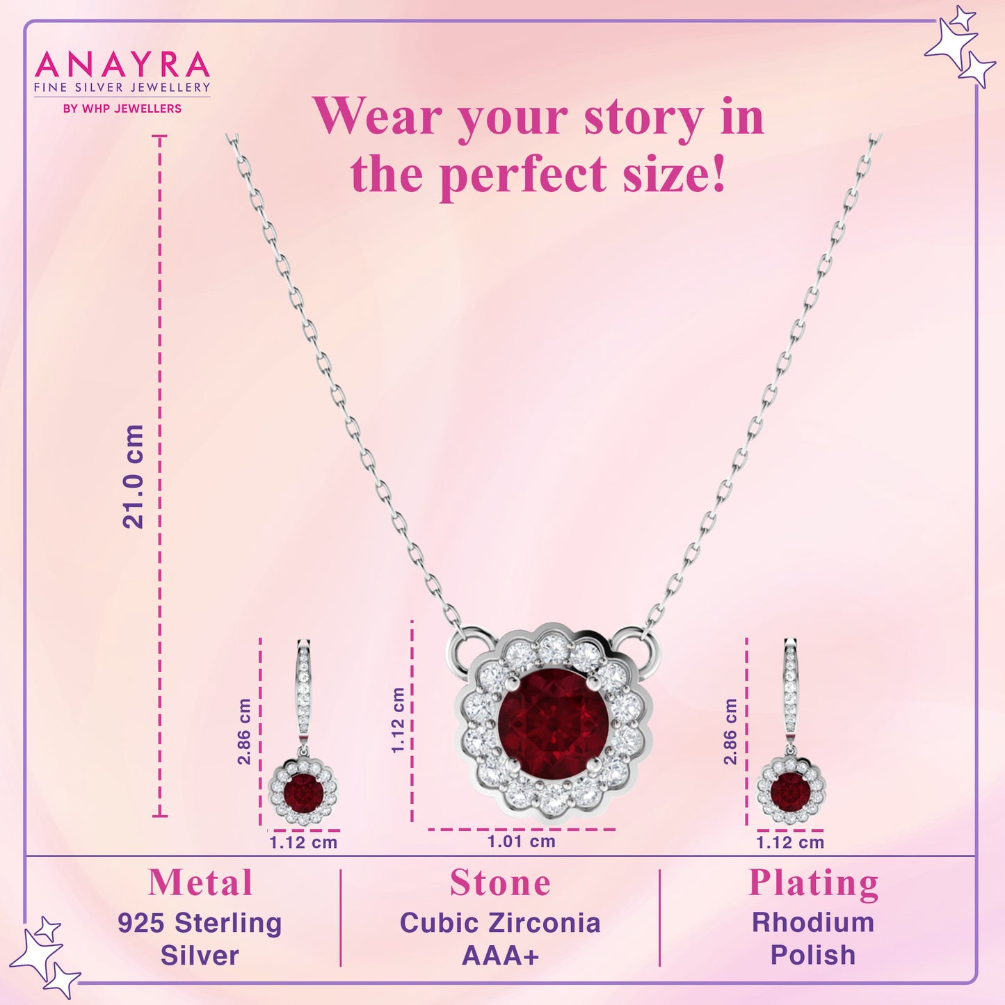 Crystal Red Pendant Set