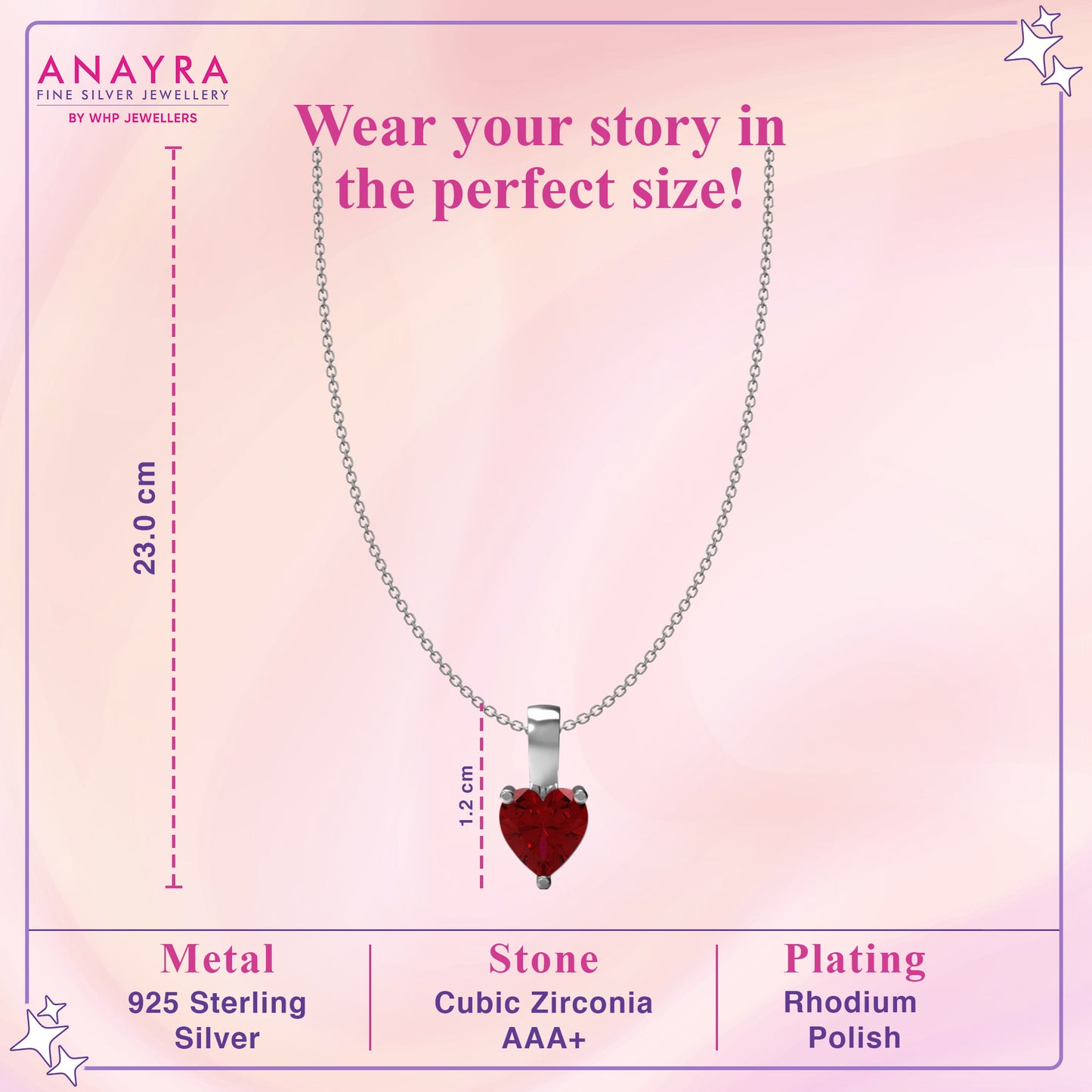 Elegant Red Heart 925 Sterling Silver Locket