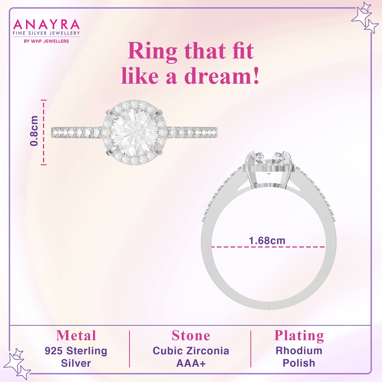 Dreamy Solitaire Silver Ring