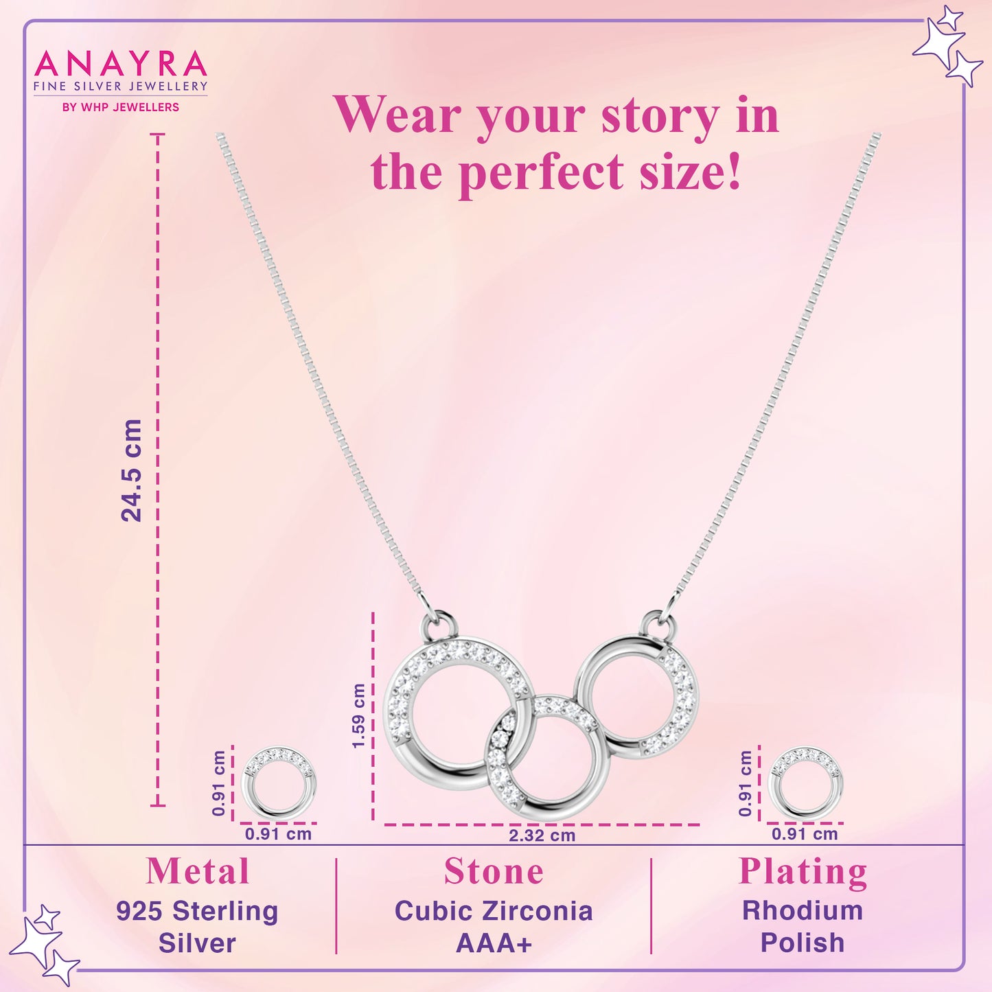 Lock of Affection Silver Interlock Pendant Set