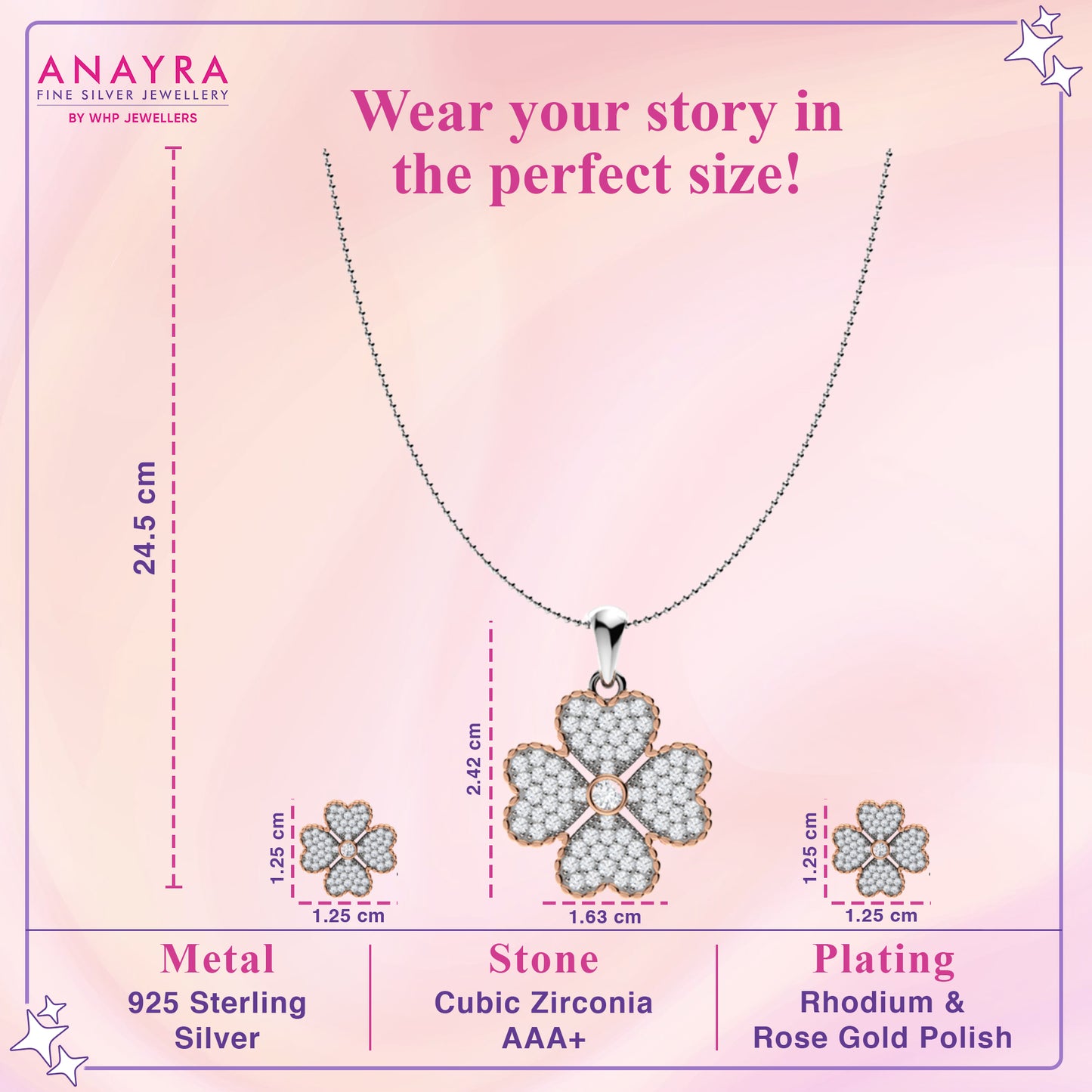 Clover Silver Pendant Set
