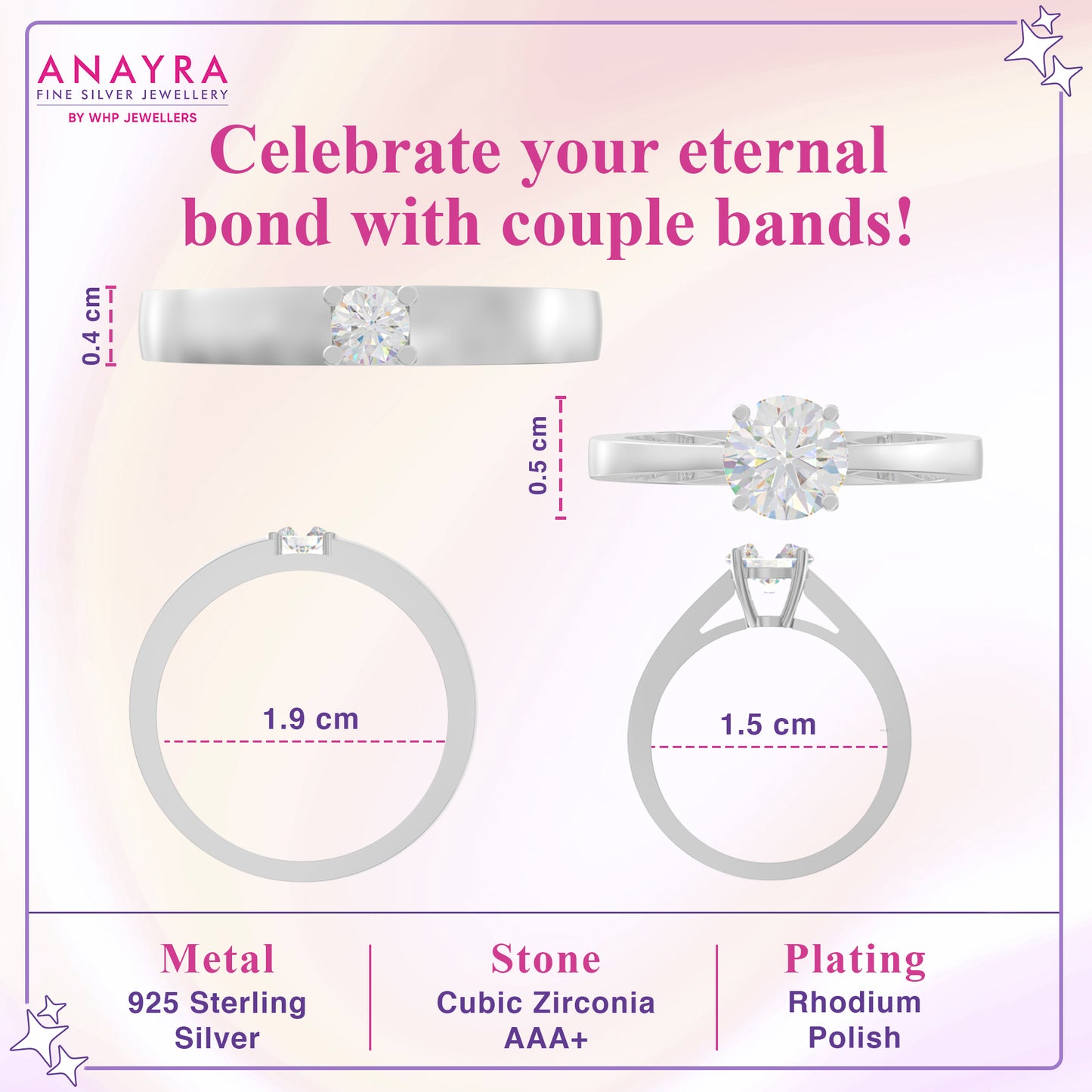 Classic Solitaire Couple Rings